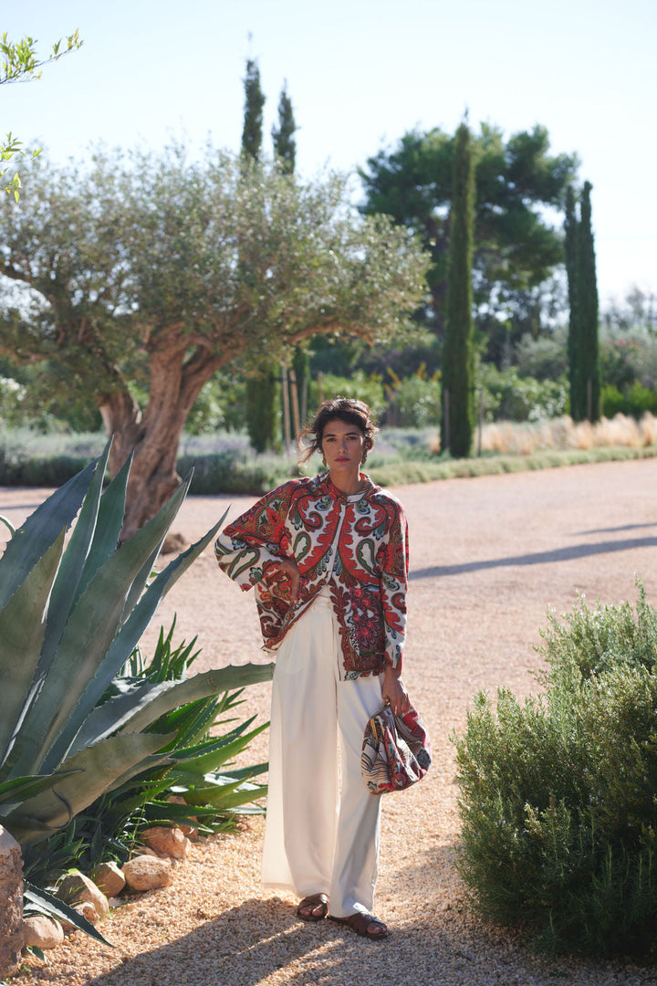 Fiesta Orange Linen Jacket