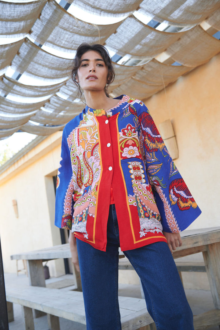 Carnival Cobalt Linen Jacket