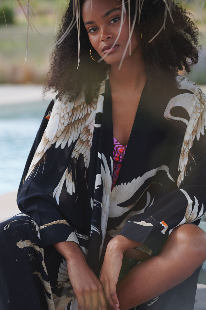 Stork Black Grande Kimono