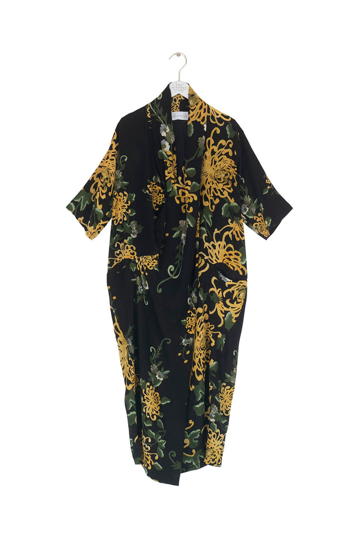 Chrysanthemum Black Rachel Dress