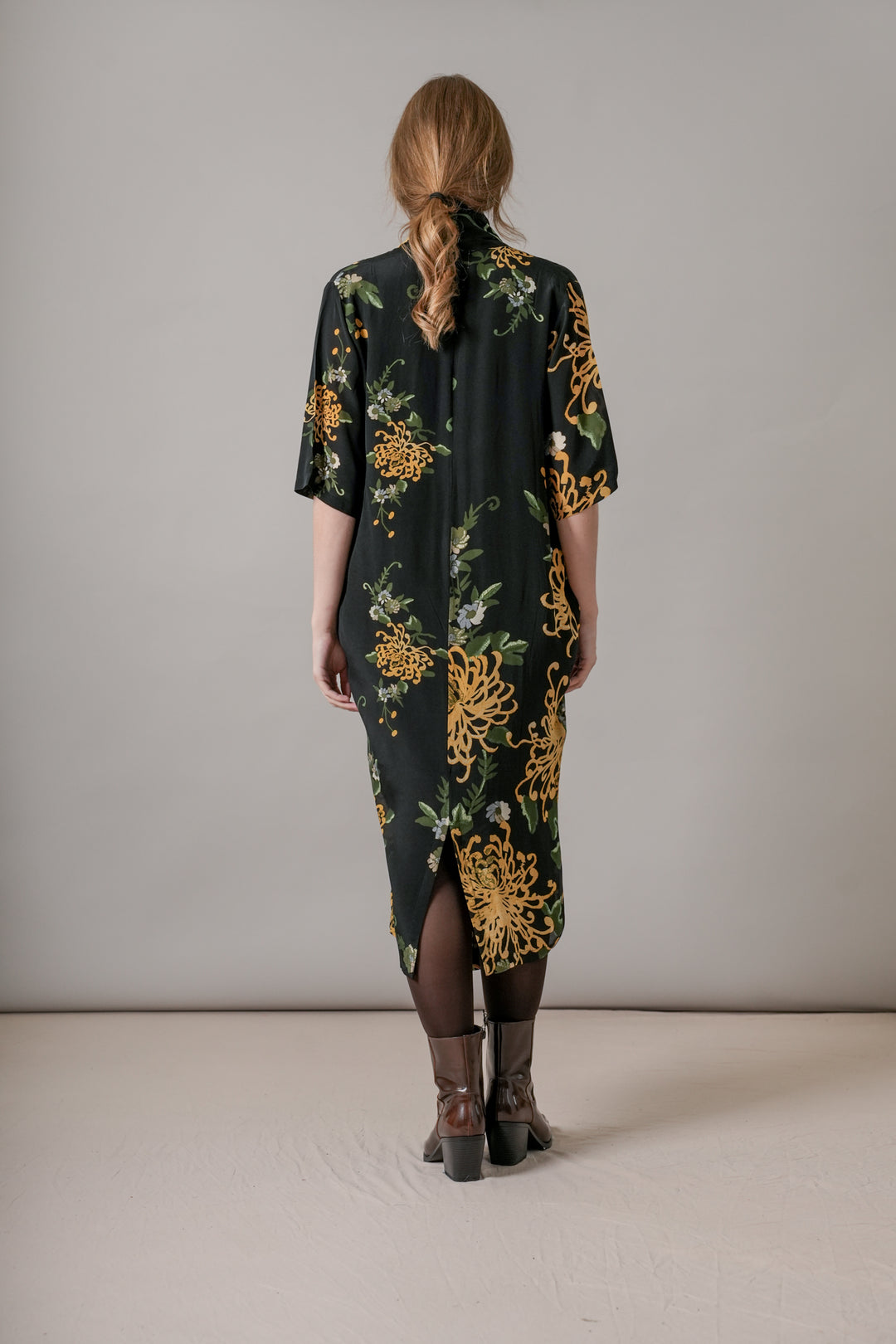 Chrysanthemum Black Rachel Dress