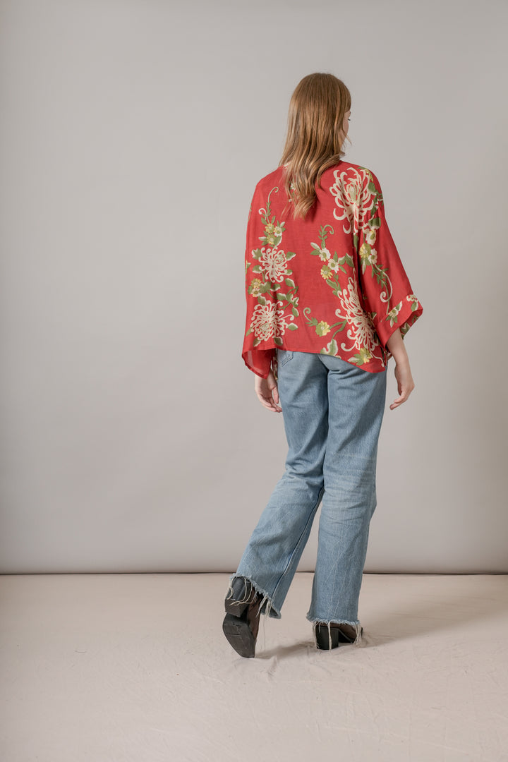 Chrysanthemum Red Kimono