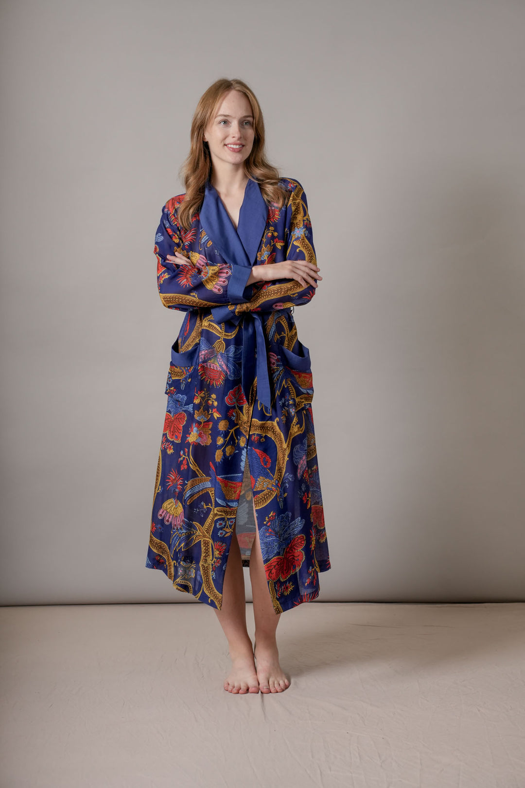 Climbing Peacock Royal Blue Gown