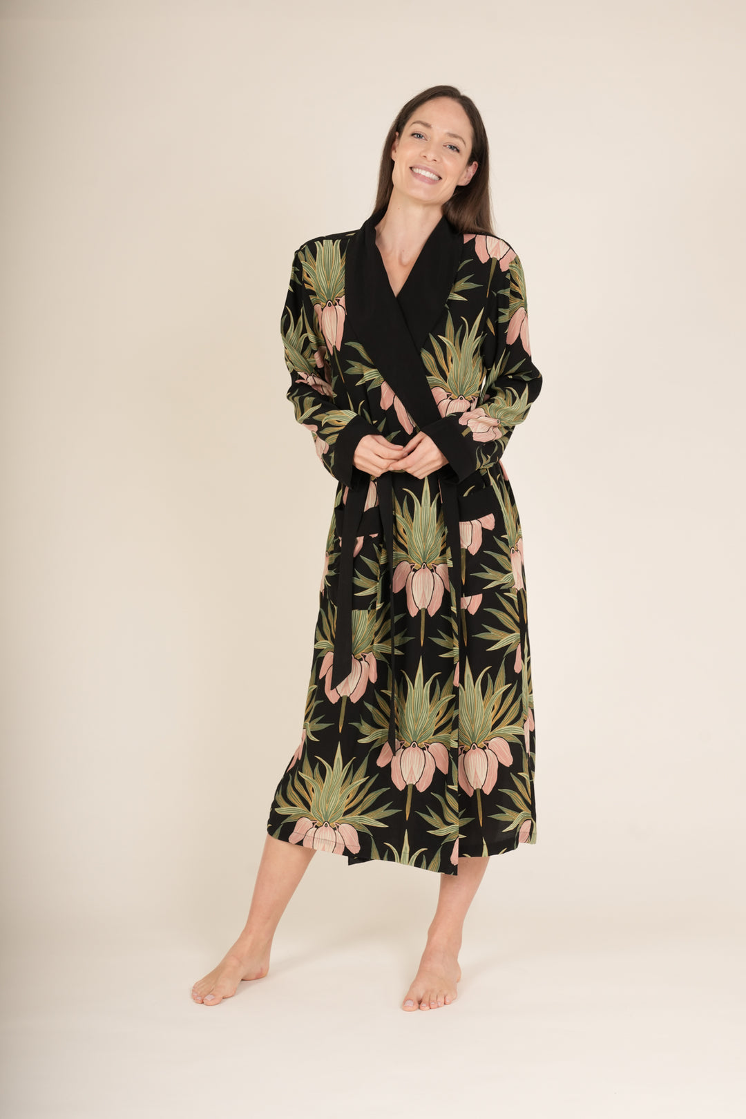 Deco Bud Black Crepe Gown