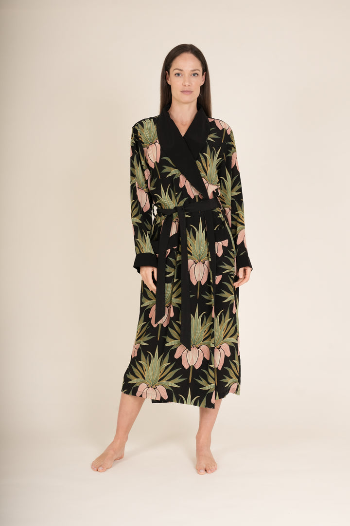 Deco Bud Black Crepe Gown