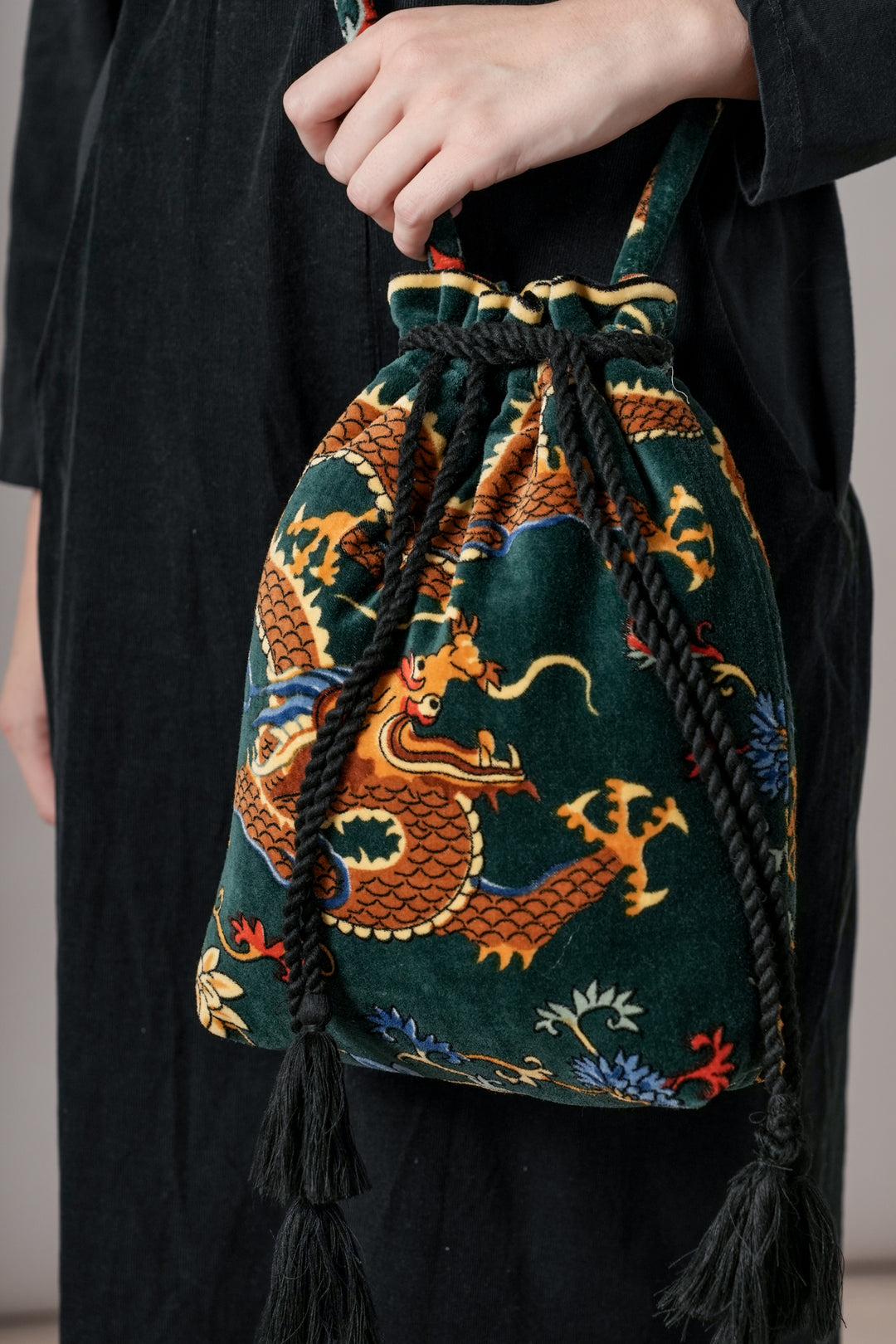 Dragon Green Tassel Bag