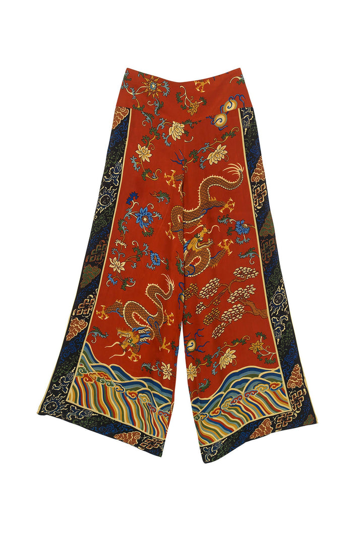 Dragon Rust Crepe Palazzo Pants