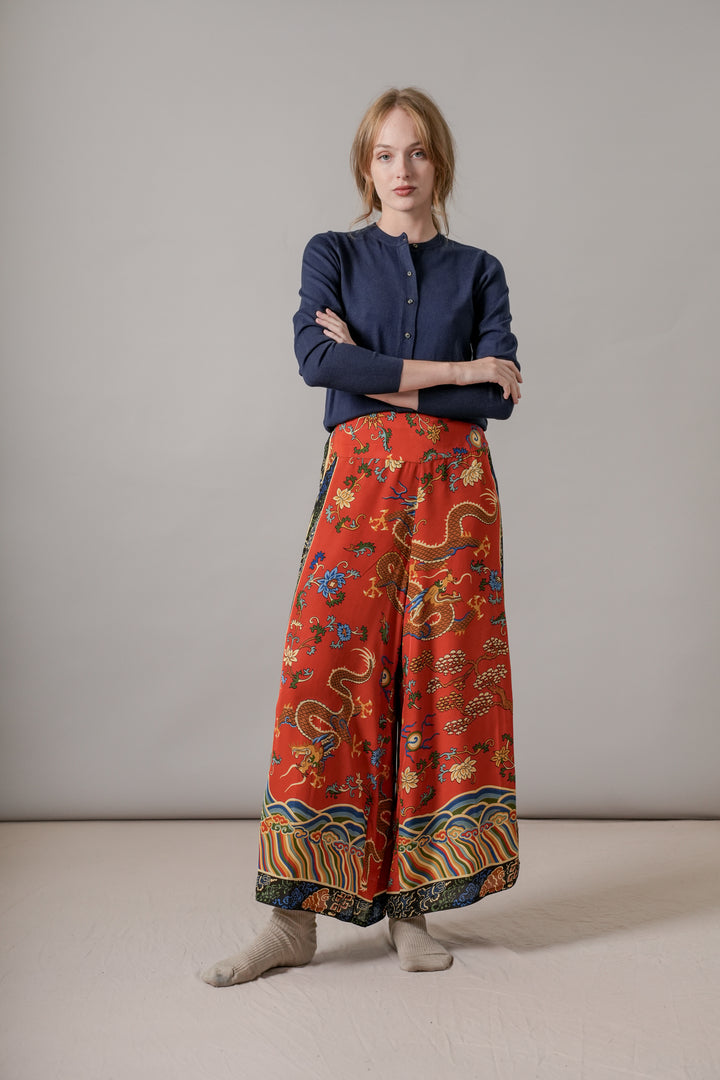 Dragon Rust Crepe Palazzo Pants