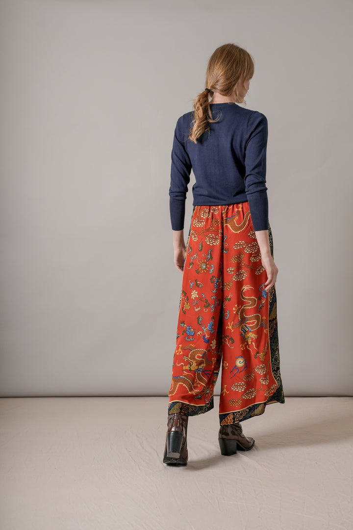 Dragon Rust Crepe Palazzo Pants