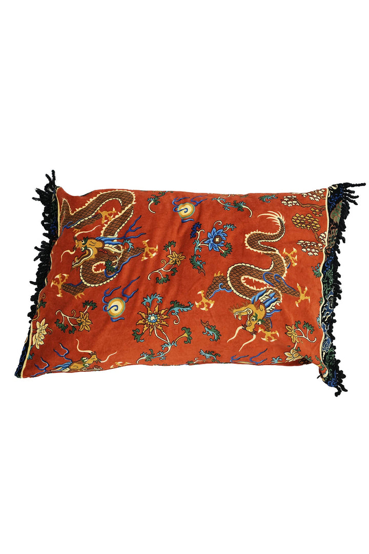 Dragon Rust Rectangle Velvet Cushion