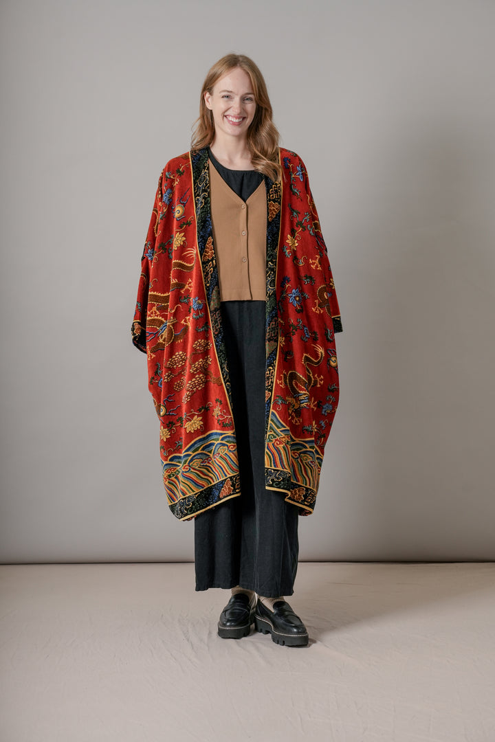 Dragon Rust Velvet Grande Kimono