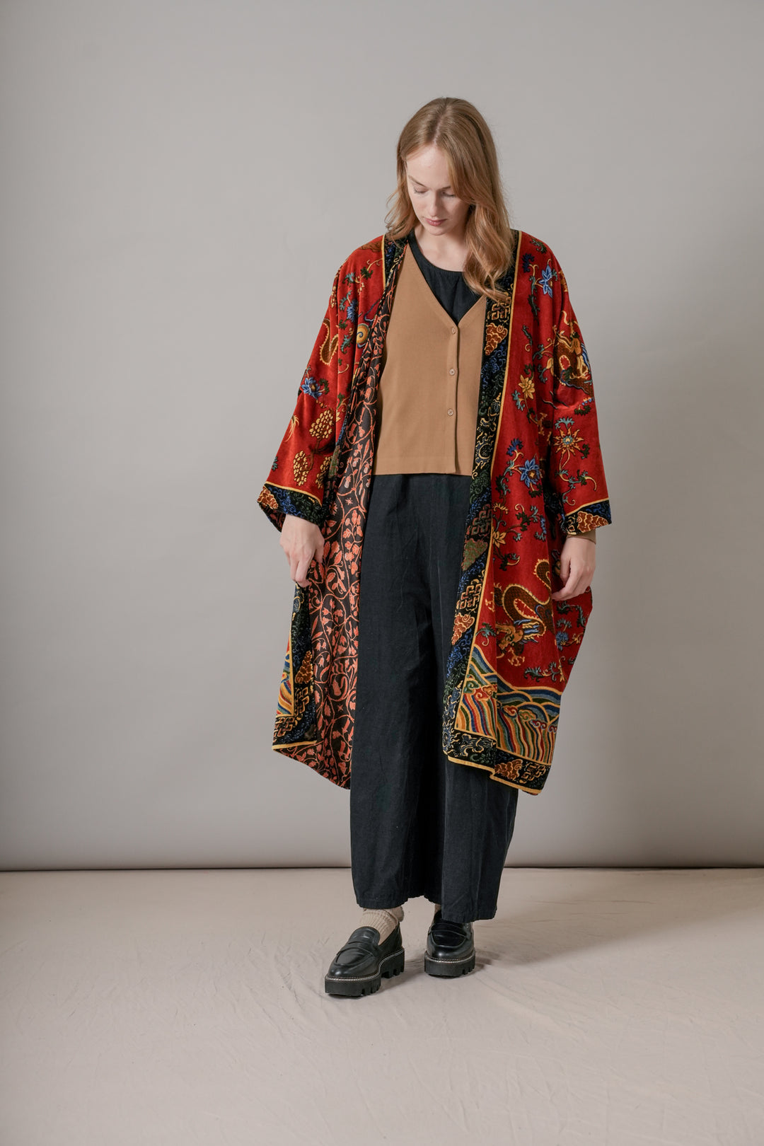 Dragon Rust Velvet Grande Kimono