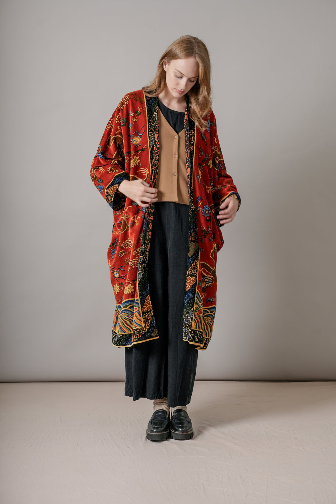 Dragon Rust Velvet Grande Kimono