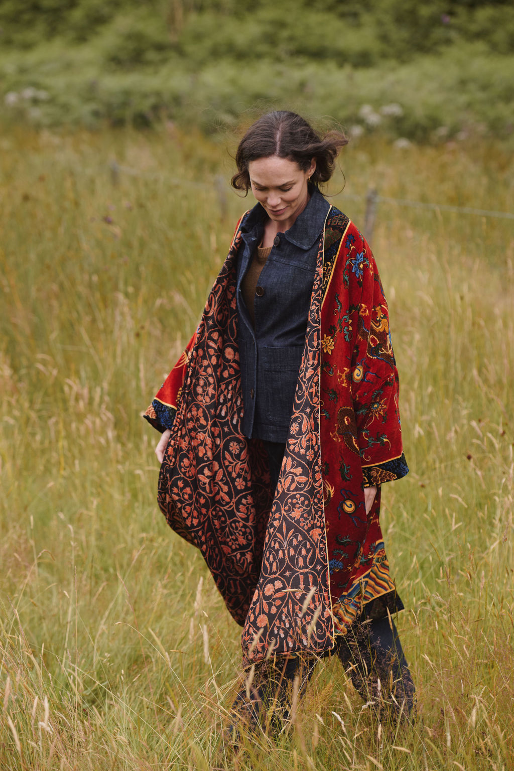 Dragon Rust Velvet Grande Kimono