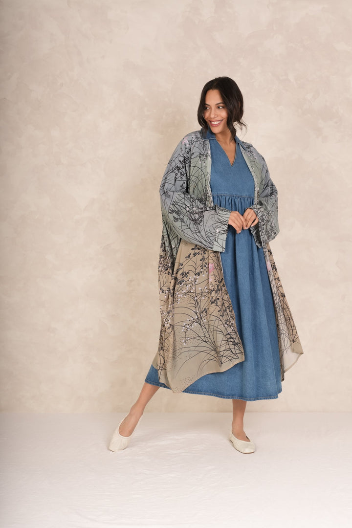 Dunes Grey Grande Kimono