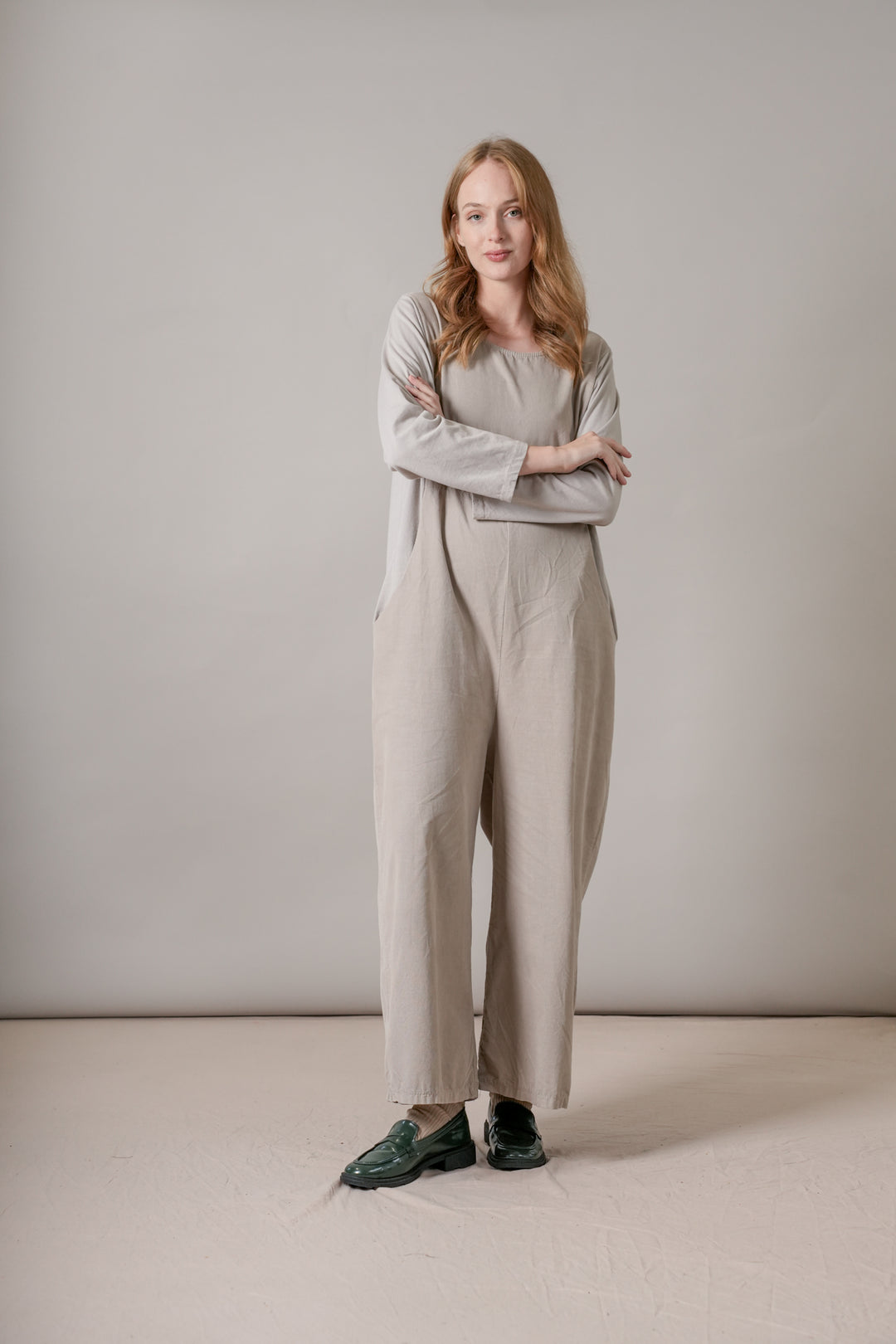 Stone Needlecord Jumpsuit