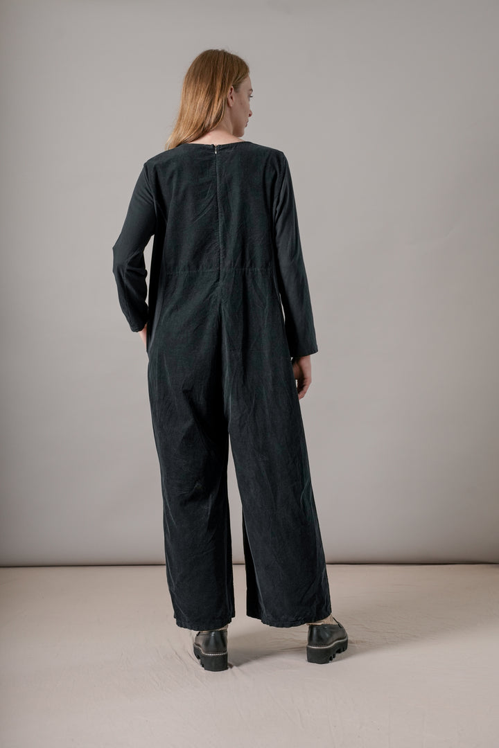 Black Needlecord Jumpsuit