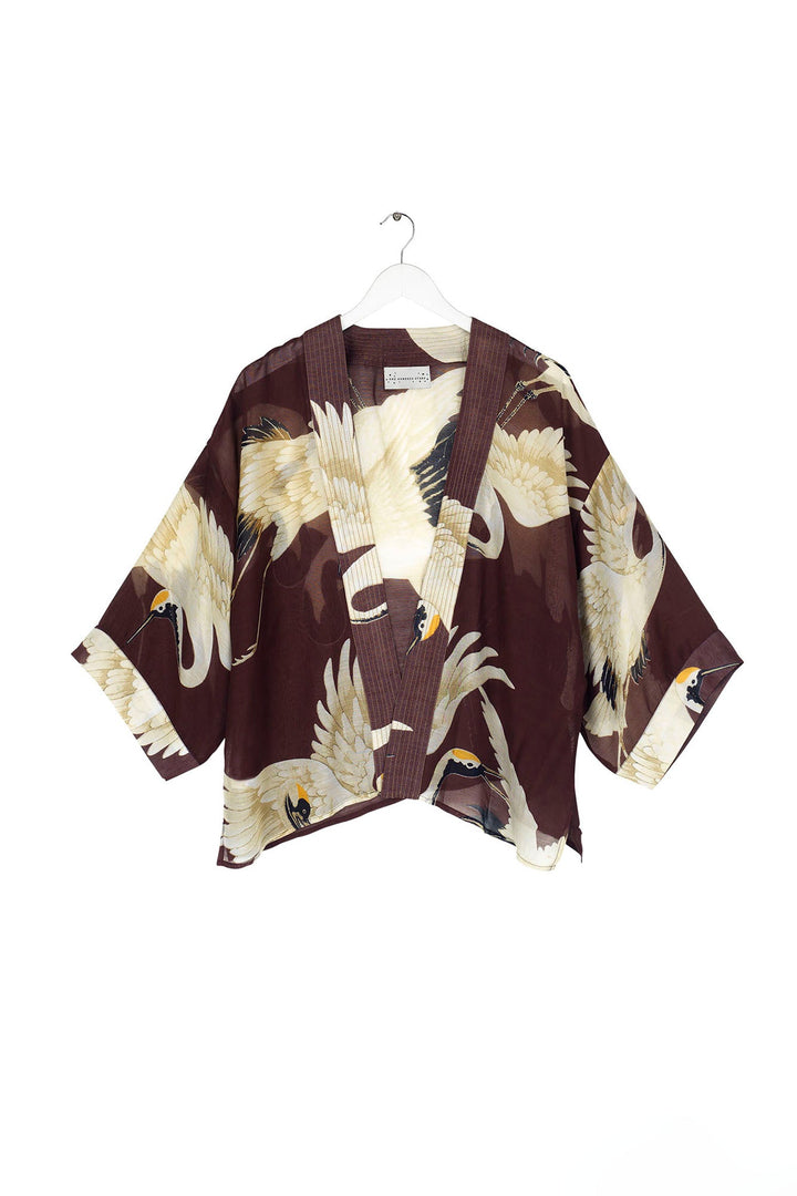 Stork Burgundy Kimono