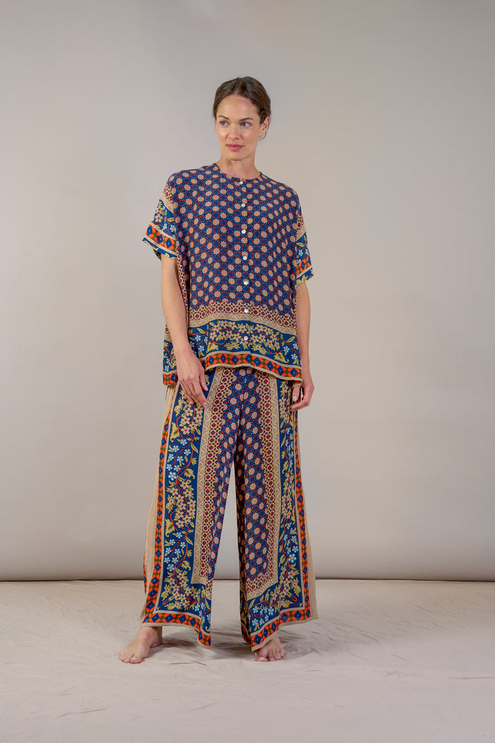 Moorish Blue Tea Blouse