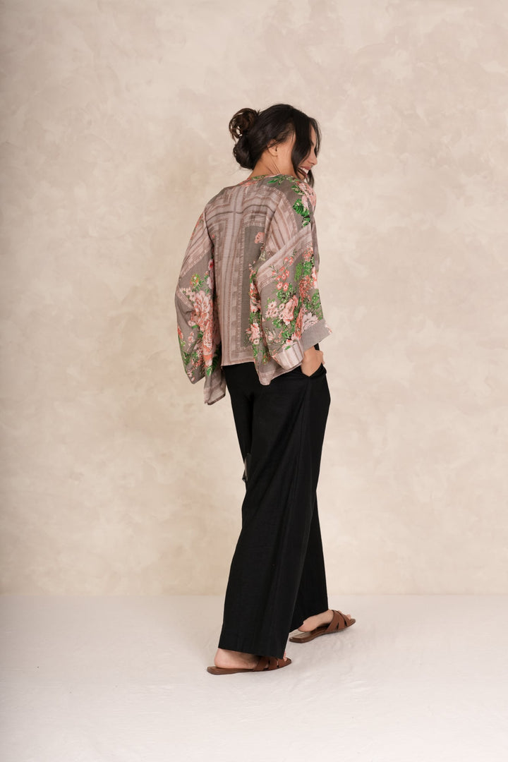 Neon Rose Beige Kimono