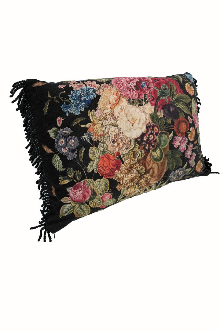 Primula Black Rectangle Cushion Cover