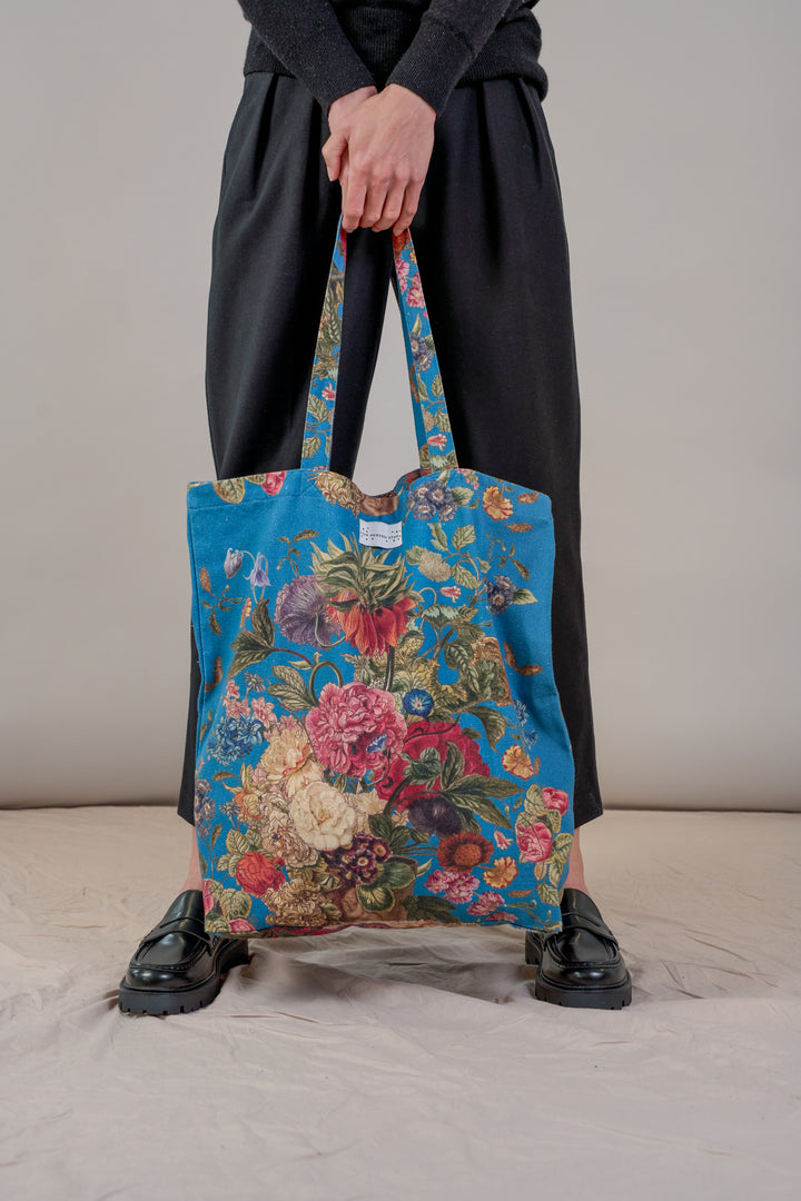 Primula Teal Canvas Bag