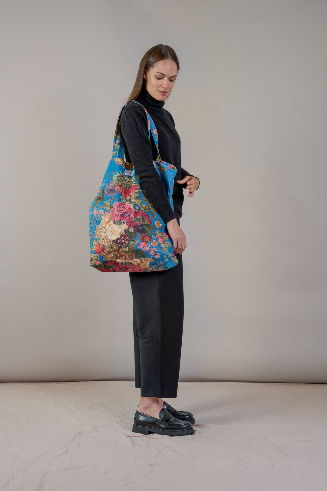 Primula Teal Canvas Bag