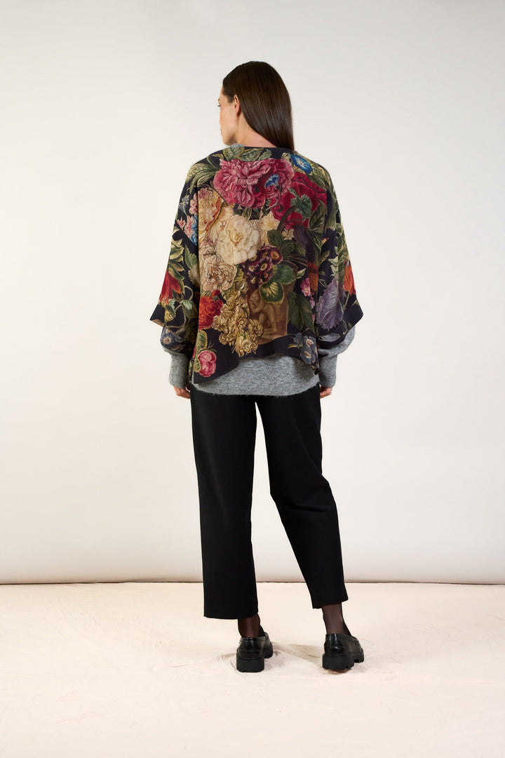 Primula Black Crepe Kimono