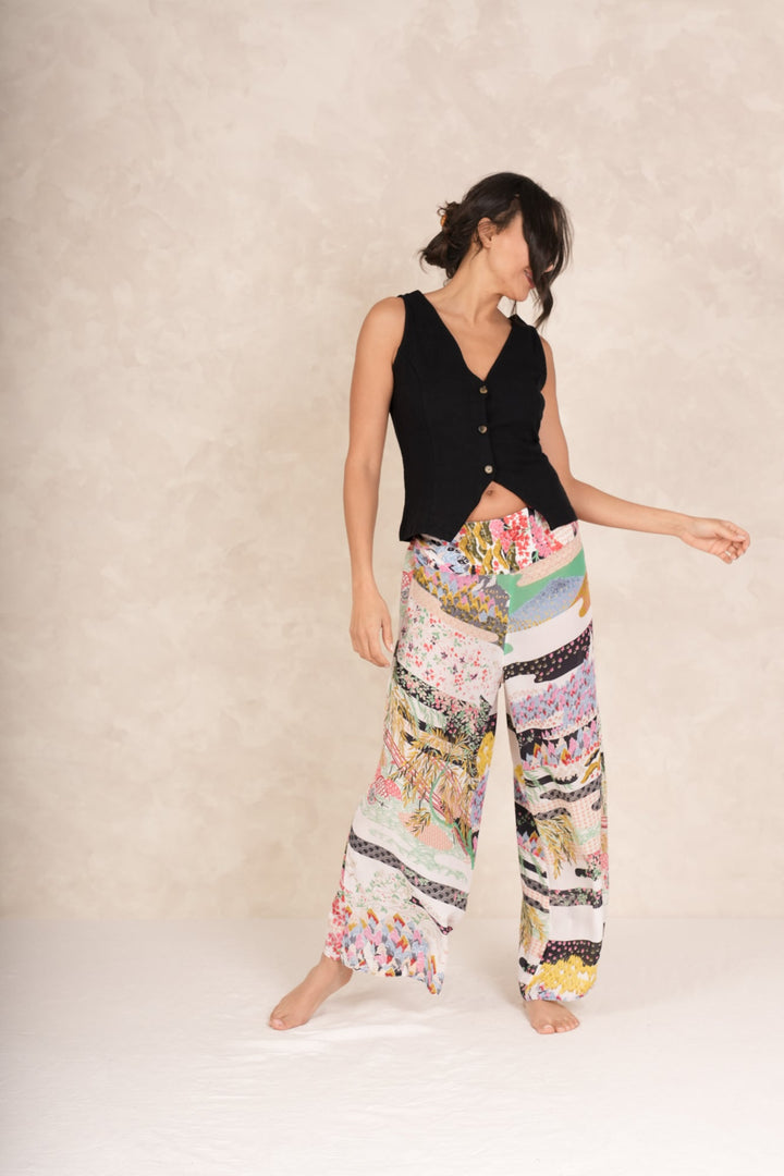 Spring White Crepe Palazzo Pants