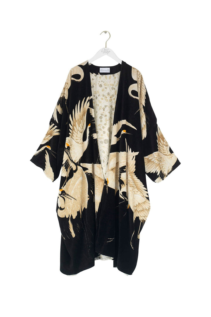 Stork Black Velvet Grande Kimono