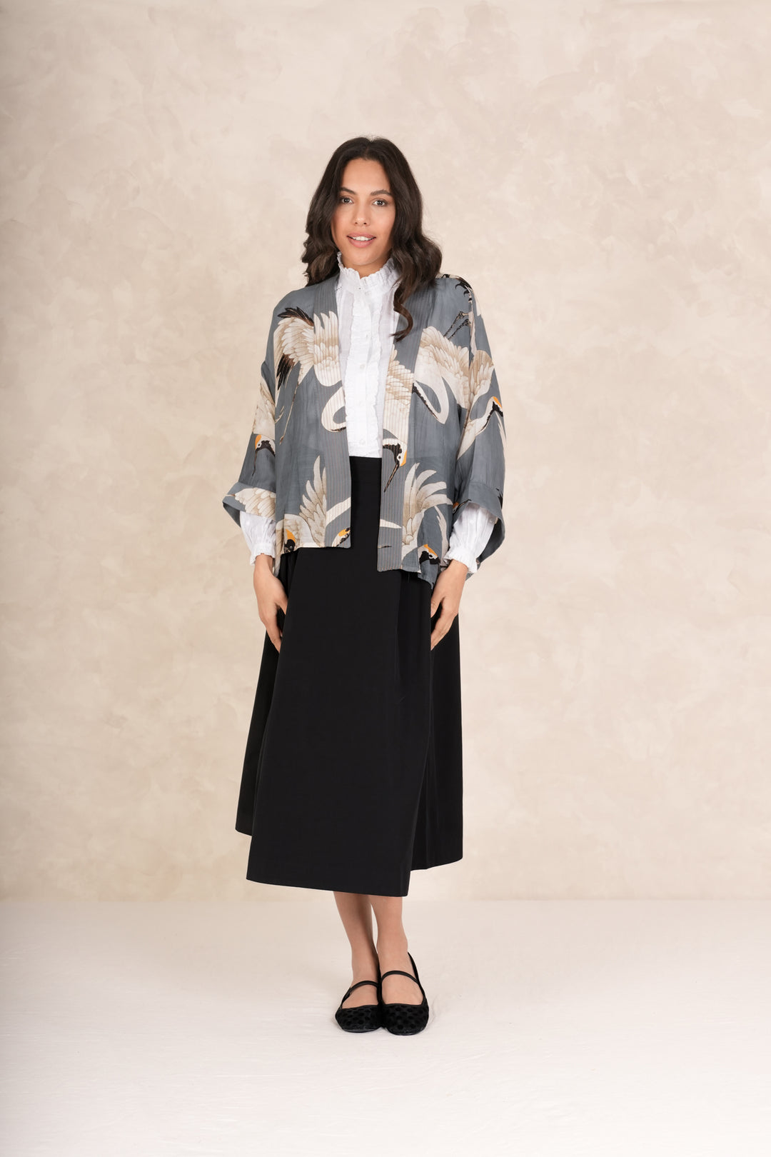 Stork Slate Kimono