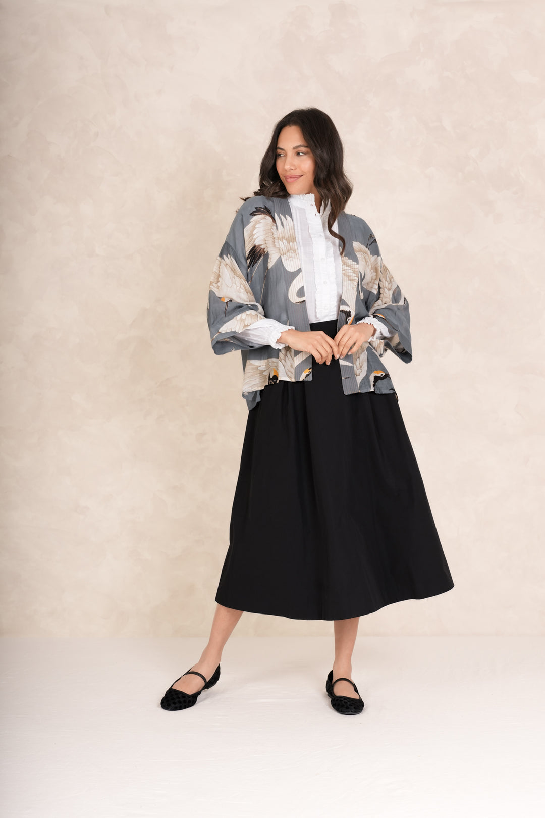 Stork Slate Kimono