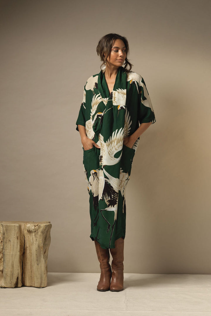 Stork Forest Green Rachel Dress