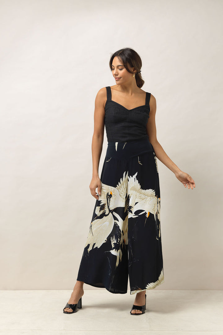 Stork Black Crepe Palazzo Pant