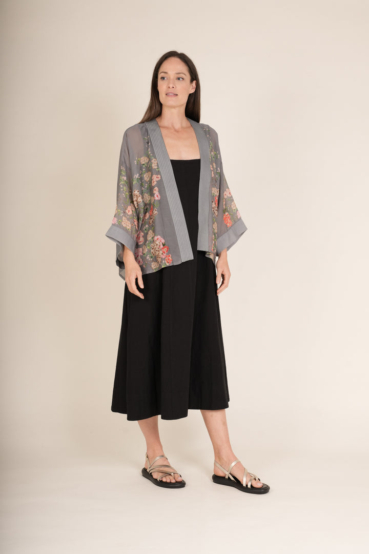 Trailing Blossom Grey Kimono