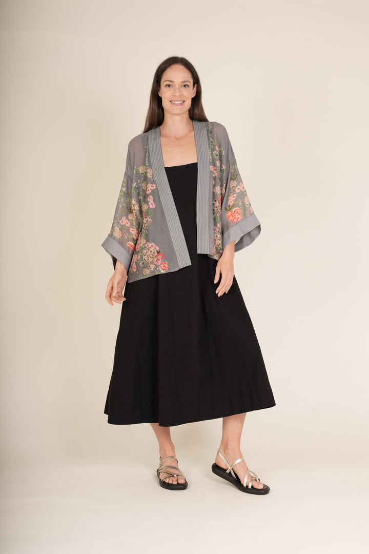 Trailing Blossom Grey Kimono