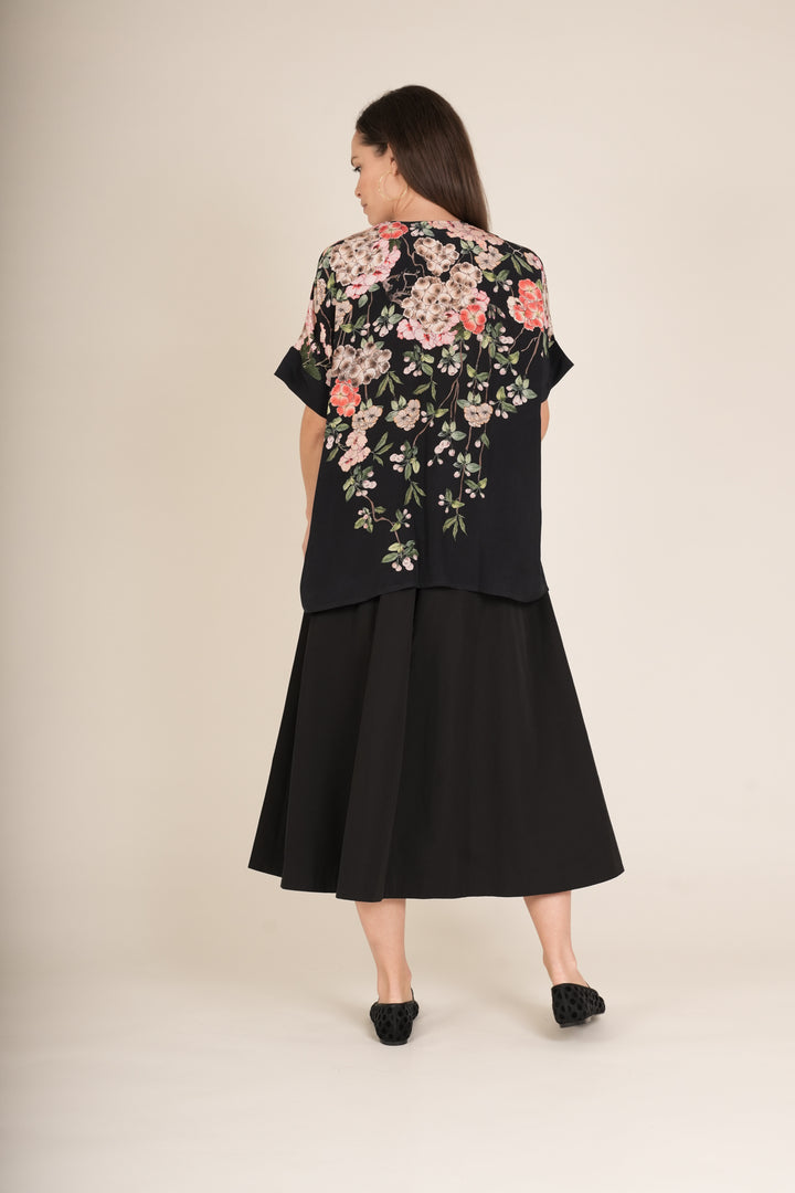 Trailing Blossom Black Tea Blouse