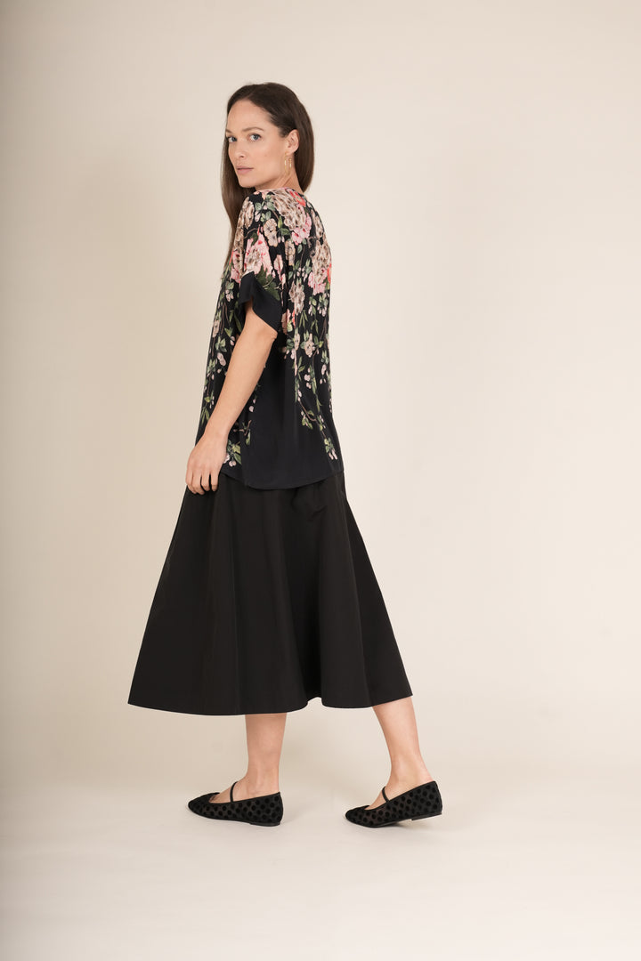 Trailing Blossom Black Tea Blouse