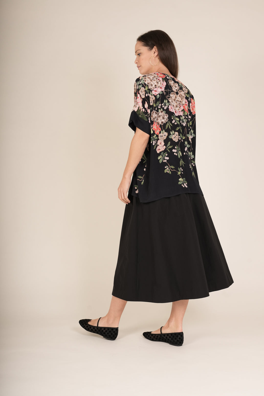 Trailing Blossom Black Tea Blouse