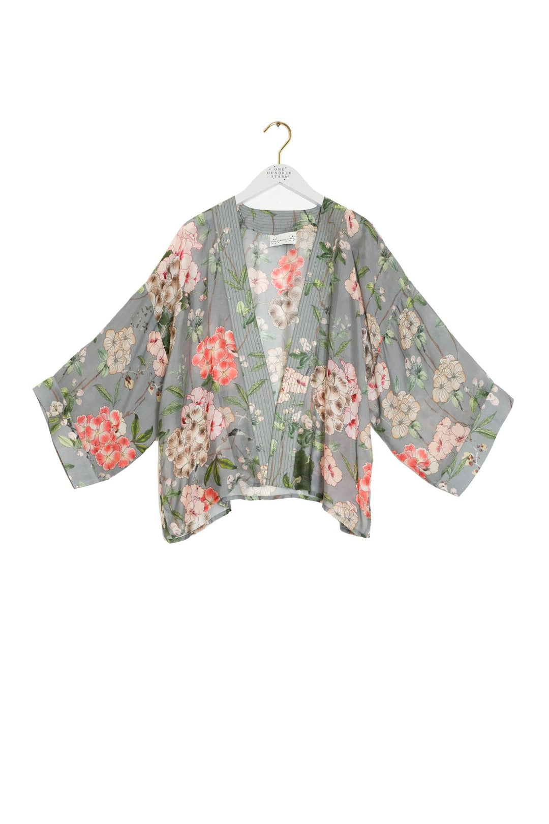 Trailing Blossom Grey Kimono