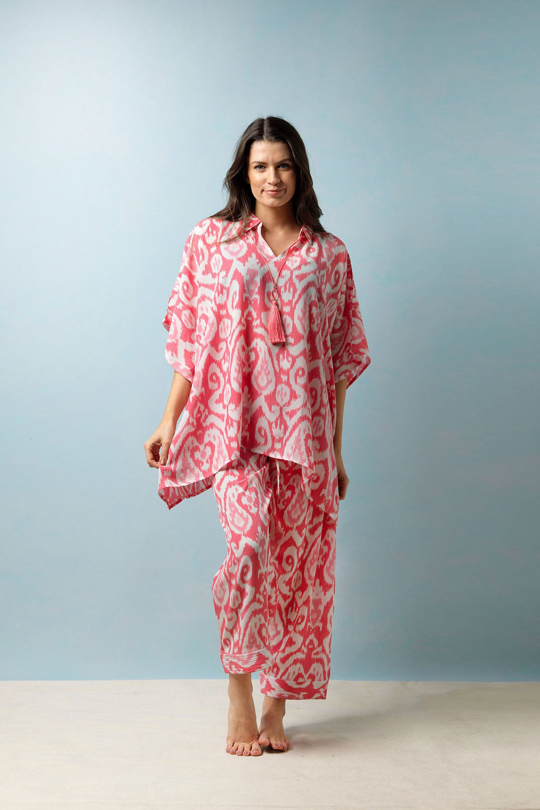 Ikat Pink Tunic Top